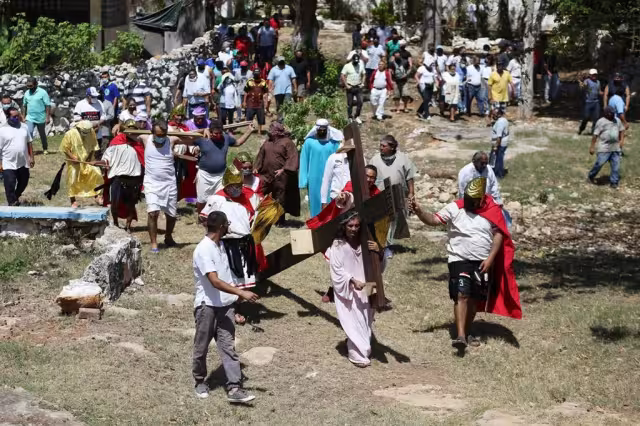 El Viacrucis se efectuó dentro del mismo Cereso