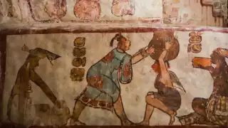 AMLO presume en sus redes sociales una pintura prehispánica de 300 años A.C de Calakmul