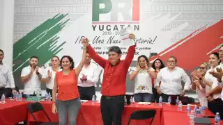 “La fuerza del tricolor está en los municipios y agradezco a los compañeros que vinieron para estar con nosotros”, indicó Gaspar Quintal