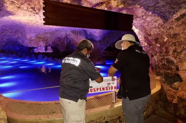 Personal de la Secretaría de Protección Civil de Solidaridad suspendió el área donde Leonardo sufrió el accidente