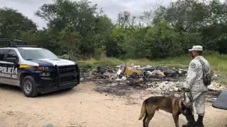 La Comisión Estatal de Búsqueda de personas acudió a la zona del hallazgo en la Supermanzana 106 para realizar diversas indagatorias