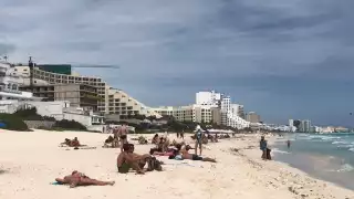 Luego de varios días con recale de algas en Cancún, las playas de la zona hotelera lucieron limpias