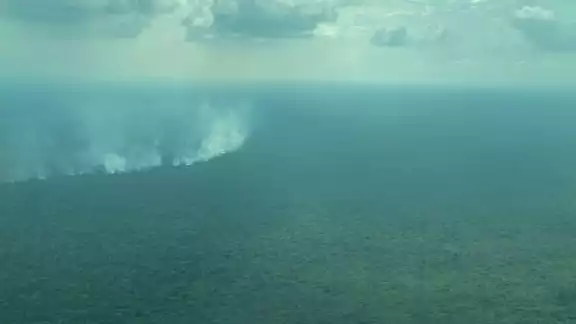 Las columnas de humo del incendio son elevadas Las columnas de humo del incendio son elevadas