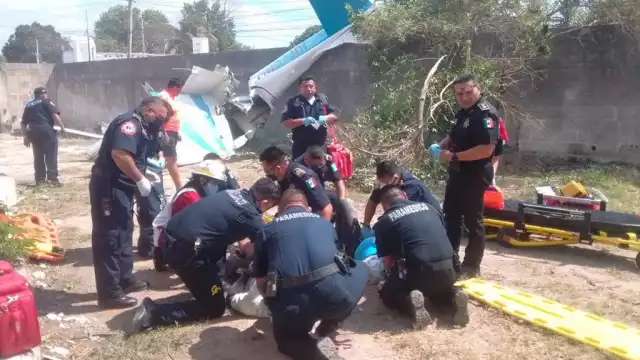 Dos personas resultaron heridas en el desplome de una avioneta en la colonia Nueva Sambulá de Mérida