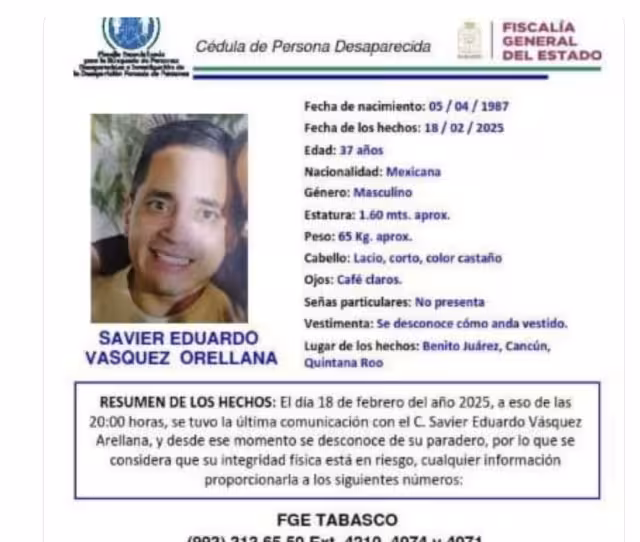 Investigadores ministeriales presumen que podría estar refugiado en Cancún o en la Riviera Maya, donde en meses recientes fue visto por última vez