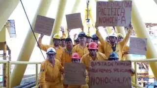 Siguen protestas en plataformas de Pemex en  Campeche por mala calidad de alimentos