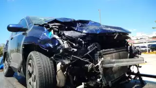 El choque fue en el fraccionamiento Altabrisa
