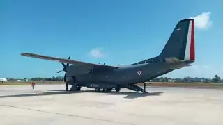 Esta aeronave trajo las vacunas a Chetumal