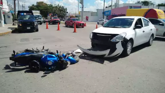 El motociclista fue impactado en la colonia Amalia Solorzano El motociclista fue impactado en la colonia Amalia Solorzano