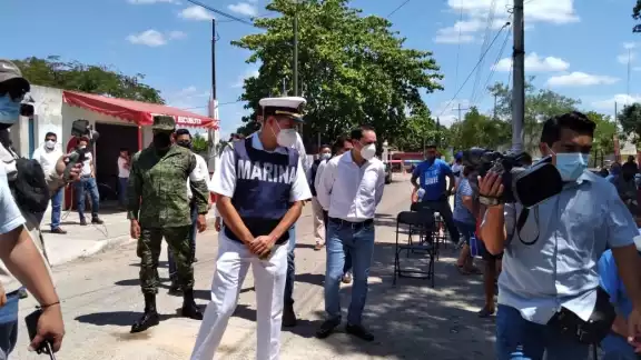 Elementos de Marina, Sedena y Guardia Nacional apoyaron durante la jornada Elementos de Marina, Sedena y Guardia Nacional apoyaron durante la jornada