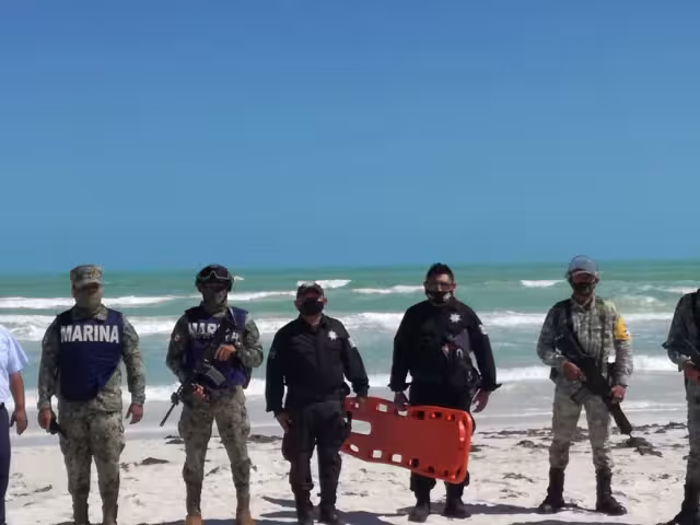 En El Cuyo elementos de seguridad y pesquero realizan simulacro de tsunami