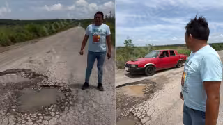 Comisario exige reconstrucción de la carretera Hopelchén-Xcupil tras daños y accidentes viales