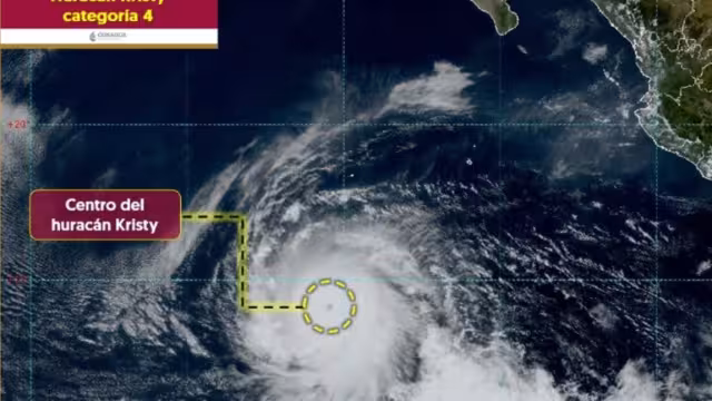Huracán Kristy se intensifica a categoría 4.