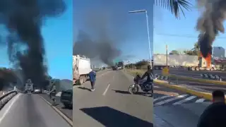 Camionetas y tráileres quemados es lo que se vive en Mazatlán