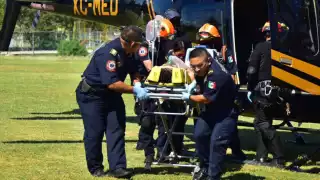 El aterrizaje fue en el campo de la Inalámbrica en Mérida