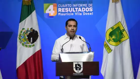 El mandatario envió un mensaje a los yucatecos desde el Centro Internacional de Congresos