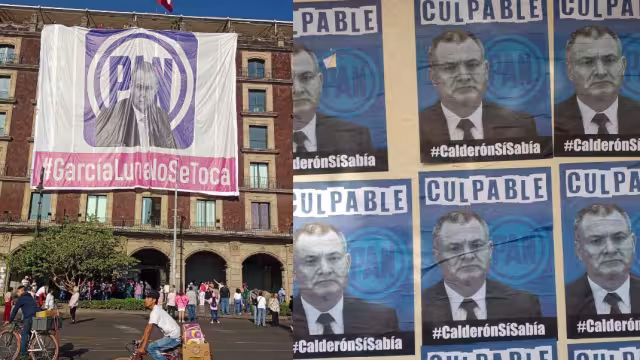 En letras rosas, como las que se usó en la imagen para promover la marcha de la defensa del INE, se leía #GarcíaLunaNoSeToca.