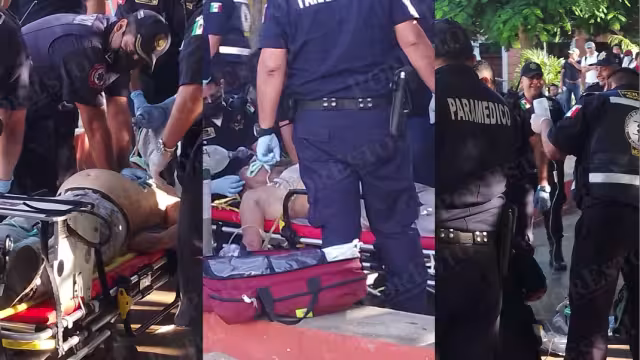 El hombre quedó tirado en el piso hasta que llegaron los paramédicos