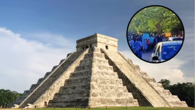 Este lunes uno de los accesos a Chichén Itzá fueron cerrados por ejidatarios