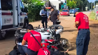 Accidente entre dos motocicletas deja un lesionado en la colonia Miraflores de José María Morelos