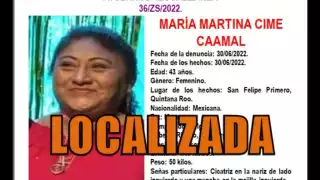 Fiscalía de Yucatán reporta la localización de mujer desaparecida