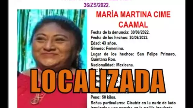 Fiscalía de Yucatán reporta la localización de mujer desaparecida