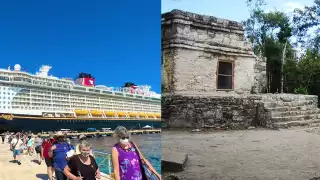 Los cruceristas no perdieron tiempo para conocer la bella Isla de Cozumel y comenzaron su aventura en la zona arqueológica