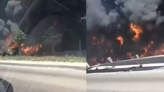 El incendio fue en la entrada de la colonia Los Álamos
