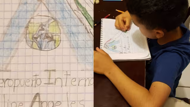 Niño de 10 años compite por el viaje a Japón con dibujo del AIFA