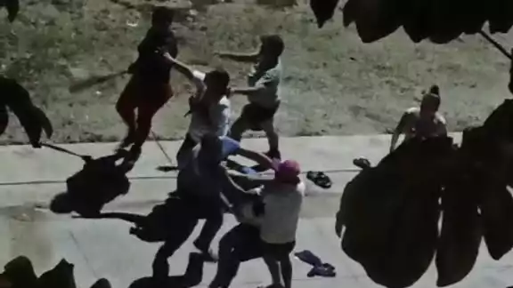 La pelea familiar alertó a los vecinos y cuerpos de emergencia. La pelea familiar alertó a los vecinos y cuerpos de emergencia.