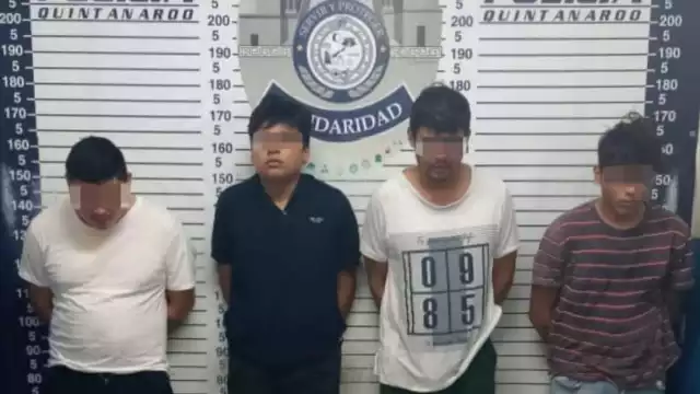 Detenidos identificados como Luis "N", Yordi "N", Ángel "N" y Rafael "N"