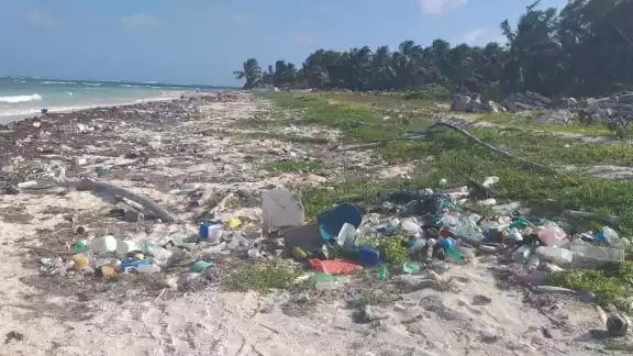 La basura sobre la playa ya es mucha La basura sobre la playa ya es mucha