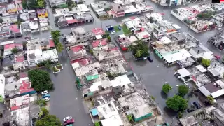 Imagen captada desde un Drone, por un vecino de la colonia Fidel Velázquez en Chetumal