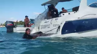Así fue como se hundió un yate en Isla Mujeres