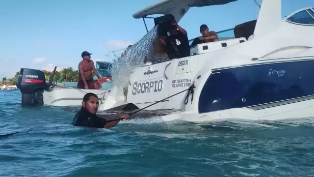 Así fue como se hundió un yate en Isla Mujeres