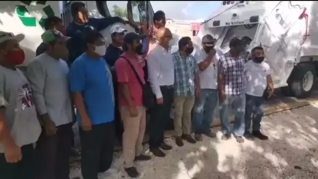 Los trabajadores y el representante de Inteligencia México, platicaron con los medios de comunicación sobre las acciones a tomar para la recoja de la basura en Cancún