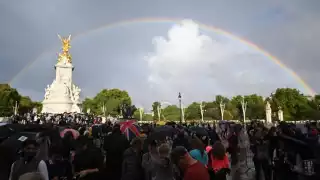 Arcoíris engalana al Palacio de Buckingham previo a la muerte de la Reina Isabel II