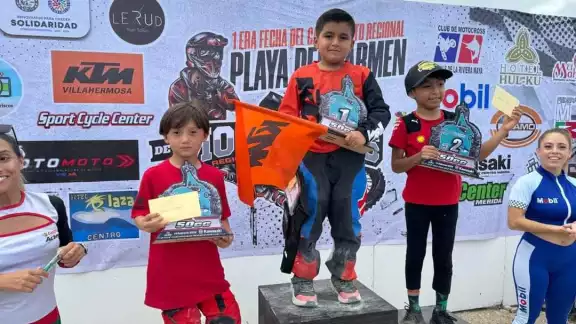 El cancunense de apenas ocho años de edad tuvo un arranque de ensueño en el Campeonato Regional de Motocross zona Sur-Sureste 2024