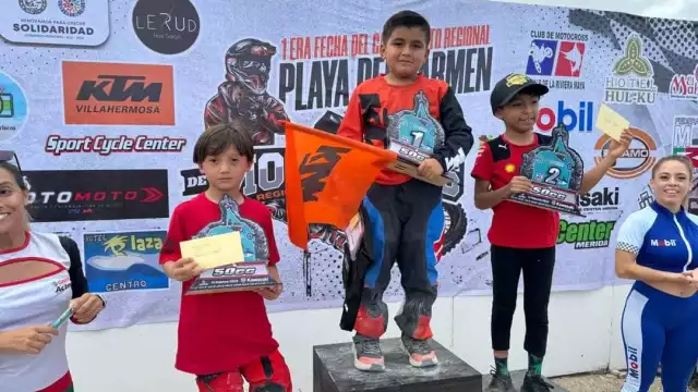 El cancunense de apenas ocho años de edad tuvo un arranque de ensueño en el Campeonato Regional de Motocross zona Sur-Sureste 2024