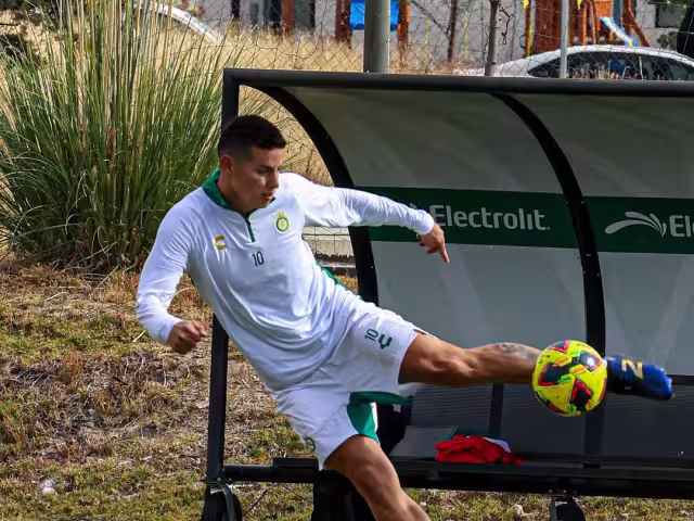 El colombiano durante el entrenamiento de este martes