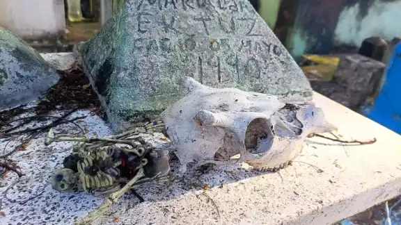 El presunto trabajo de brujería fue hallado cerca de una tumba