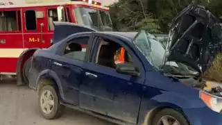 Fuerte accidente en la carretera 307 deja dos heridos y dos vehículos en pérdida total 
