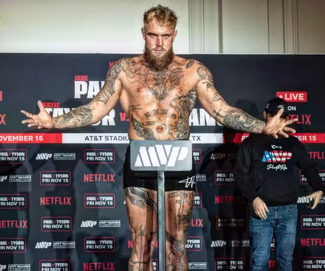 Jake Paul durante el pesaje de este jueves