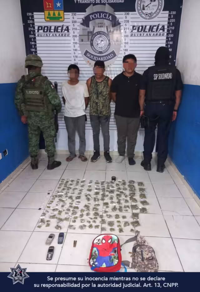 Los detenidos fueron asegurados en una vivienda