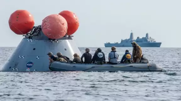 La nave Orión llegó al Océano Pacífico, frente a Baja California La nave Orión llegó al Océano Pacífico, frente a Baja California
