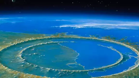 El meteorito dejó un gran cráter que aún se puede ver desde el espacio El meteorito dejó un gran cráter que aún se puede ver desde el espacio
