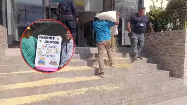 Agricultores arrojan maíz y bloquean avenida en Campeche; exigen pago justo por tonelada