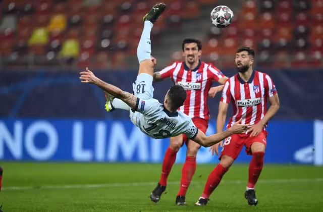 Giroud anotó el único tanto del partido entre Atlético y Chelsea