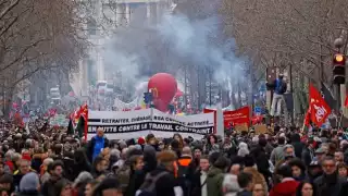 Protestas por la reforma de las pensiones de Macron en Francia