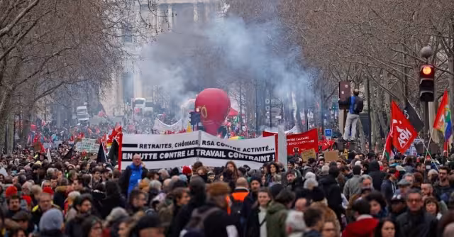 Protestas por la reforma de las pensiones de Macron en Francia